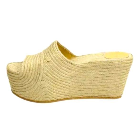 •ESTILO EMPORIO• Woven Jute Wedge / Wedge Slides in {natural} TASHA - Picture 2 of 15